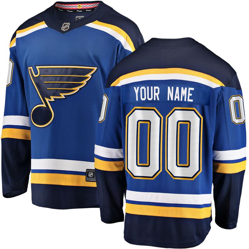 Men's St. Louis Blues Personalized Home Blue Breakaway Jersey