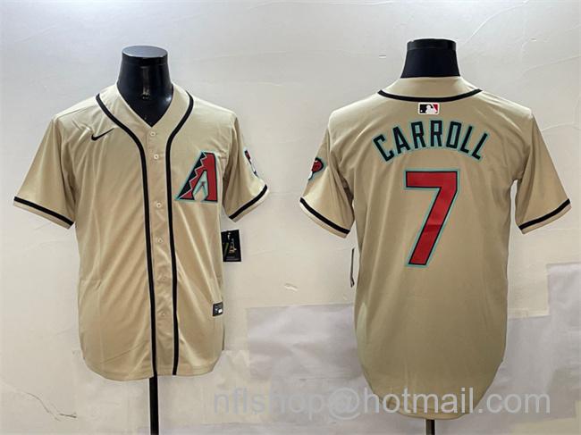 Men's Arizona Diamondbacks #7 Corbin Carroll Gold Limited Stitched Baseball Jersey