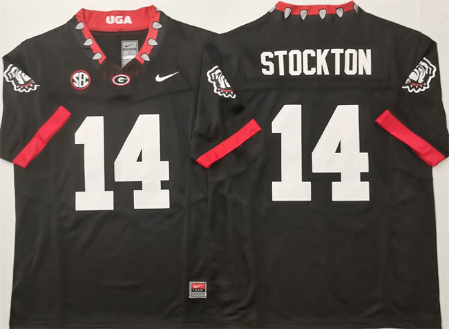 Men's Georgia Bulldogs #14 Gunner Stockton Black 2025 F.U.S.E. Stitched Football Jersey