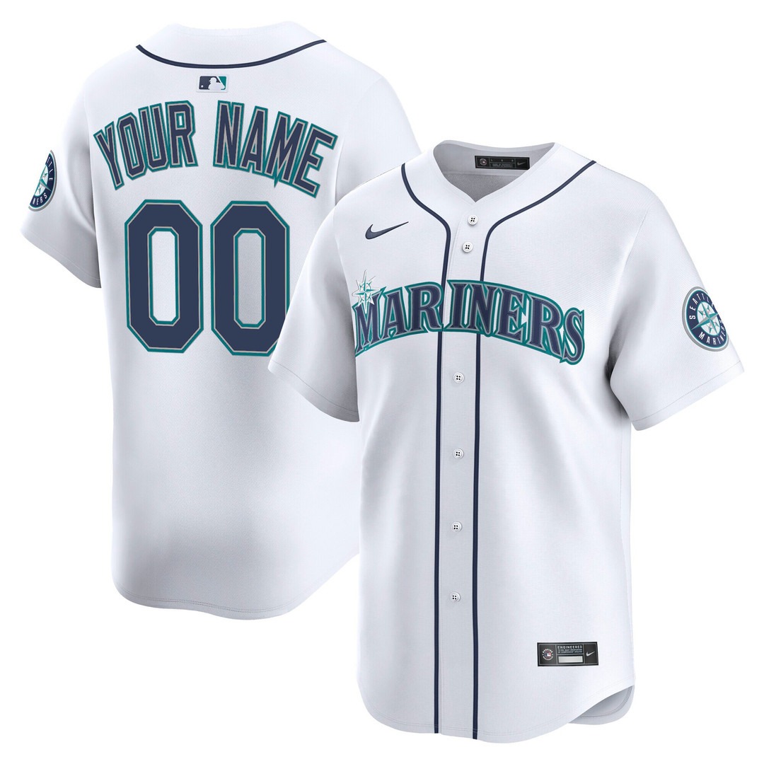 Men's Seattle Mariners Custom White 2025 Vapor Premier Limited Stitched Baseball Jersey