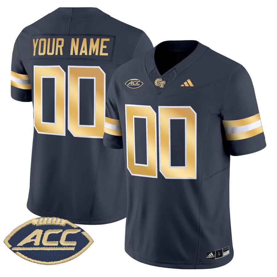 Men's Georgia Tech Yellow Jackets Custom Dark Grey 2025 Vapor F.U.S.E. Limited Stitched Football Jersey