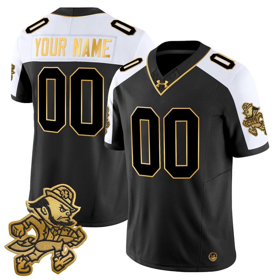 Men's Notre Dame Fighting Irish Custom Black Alternate 2025 'Gridiron Leprechaun Edition' Vapor F.U.S.E. Limited Stitched Football Jersey