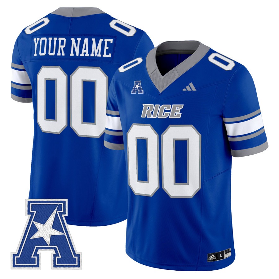 Men's Rice Owls Custom Royal 2025 Vapor F.U.S.E. Limited Stitched Football Jersey