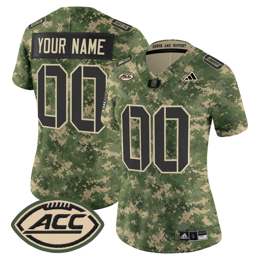 Women's Miami Hurricanes Custom 2025 'Honor and Support' Vapor F.U.S.E. Limited Stitched Football Jersey