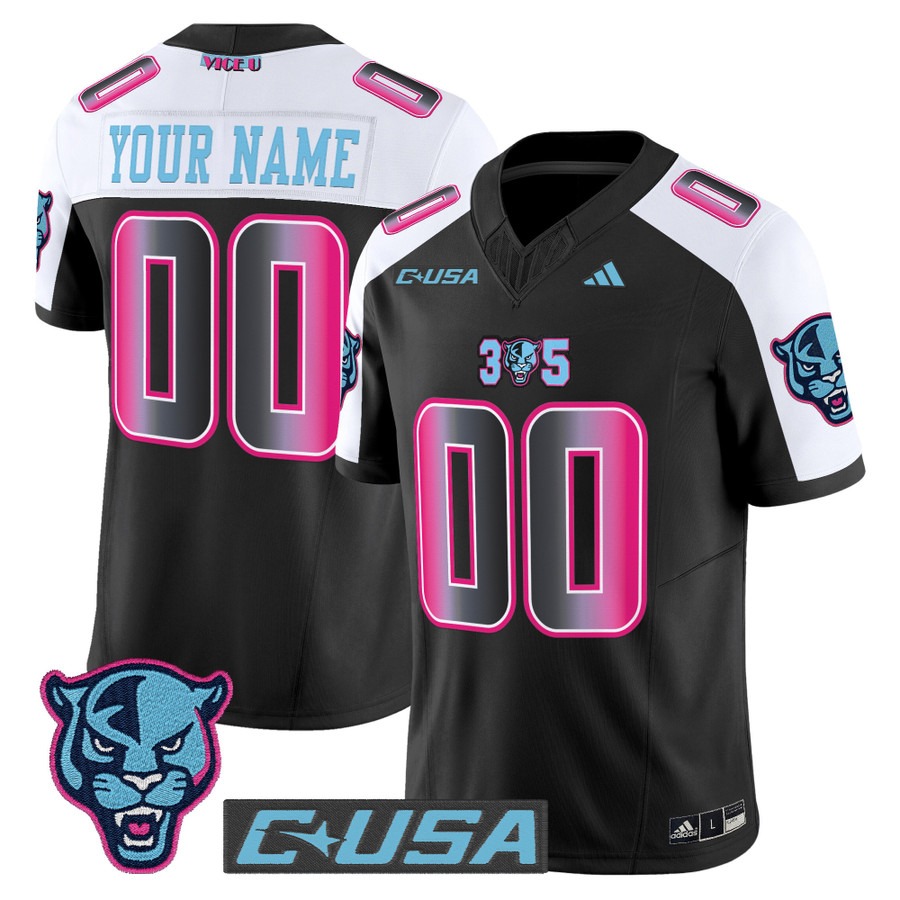 Men's Florida International Panthers Custom Vice U Alternate 2025 Vapor F.U.S.E. Limited Stitched Football Jersey