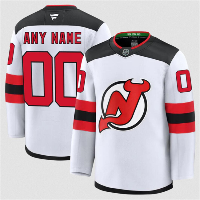 Women's New Jersey Devils Active Player Custom White 2024-25 Away Stitched Hockey Jersey