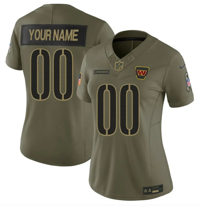 Women's Washington Commanders Active Player Custom Olive 2025 F.U.S.E. Salute to Service Limited Stitched Football Jersey(Run Small)