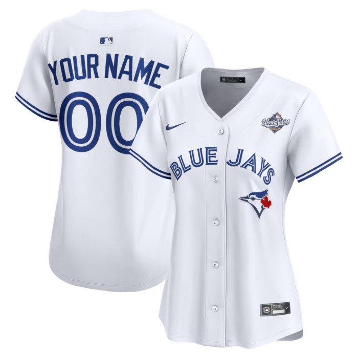 Women's Toronto Blue Jays Custom Home White Nike 2025 World Series Limited Jersey