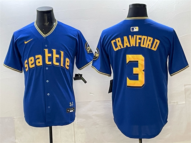 Men's Seattle Mariners #3 Cal Raleigh Royal 2025 Limited Stitched jersey