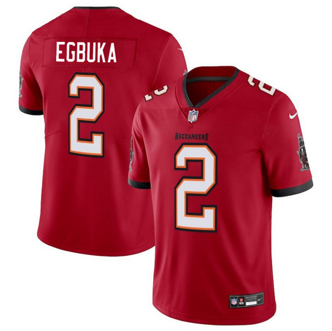 Toddlers Tampa Bay Buccaneers #2 Emeka Egbuka Red 2025 Draft Vapor Limited Stitched Jersey