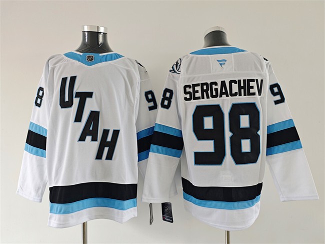 Men's Utah Mammoth #98 Mikhail Sergachev White 2025 Stitched Hockey Jersey