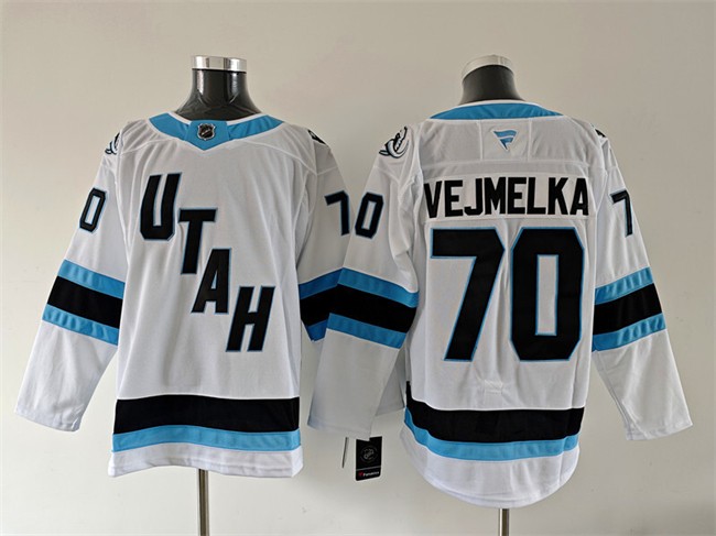 Men's Utah Mammoth #70 Karel Vejmelka White 2025 Stitched Hockey Jersey