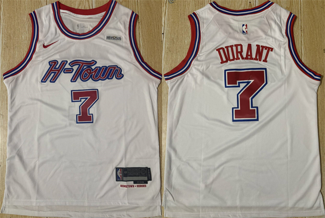 Men's Houston Rockets #7 Kevin Durant White 2024-25 Stitched Jersey