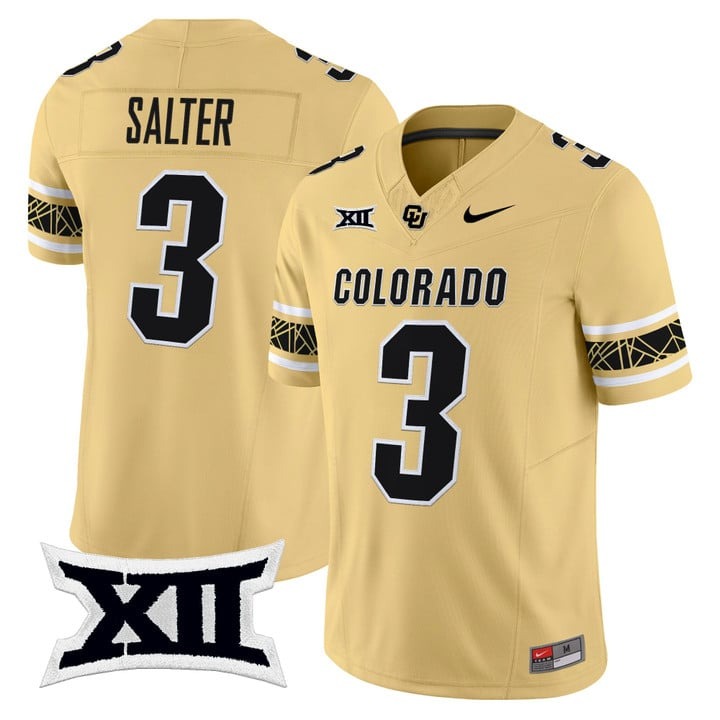 Men's Colorado Buffaloes #3 Kaidon Salter Gold 2025 Nike F.U.S.E. Vapor Limited V2 Stitched Football Jersey