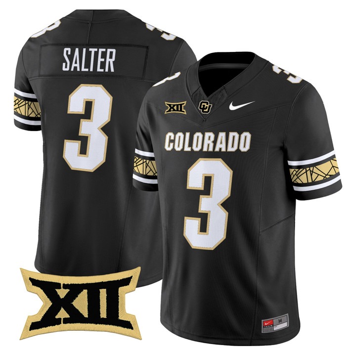 Men's Colorado Buffaloes #3 Kaidon Salter Black 2025 Nike F.U.S.E. Vapor Limited V2 Stitched Football Jersey