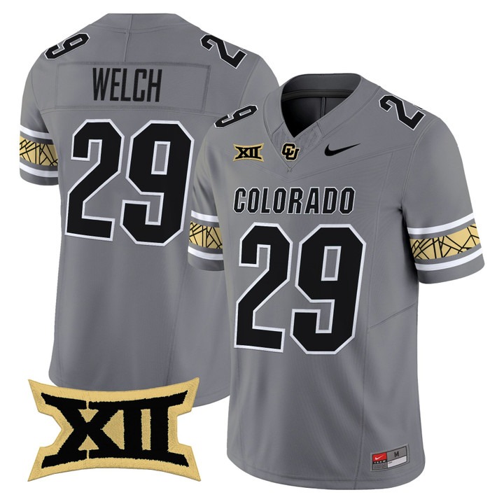 Men's Colorado Buffaloes #29 Micah Welch Gray 2025 Nike F.U.S.E. Vapor Limited V2 Stitched Football Jersey