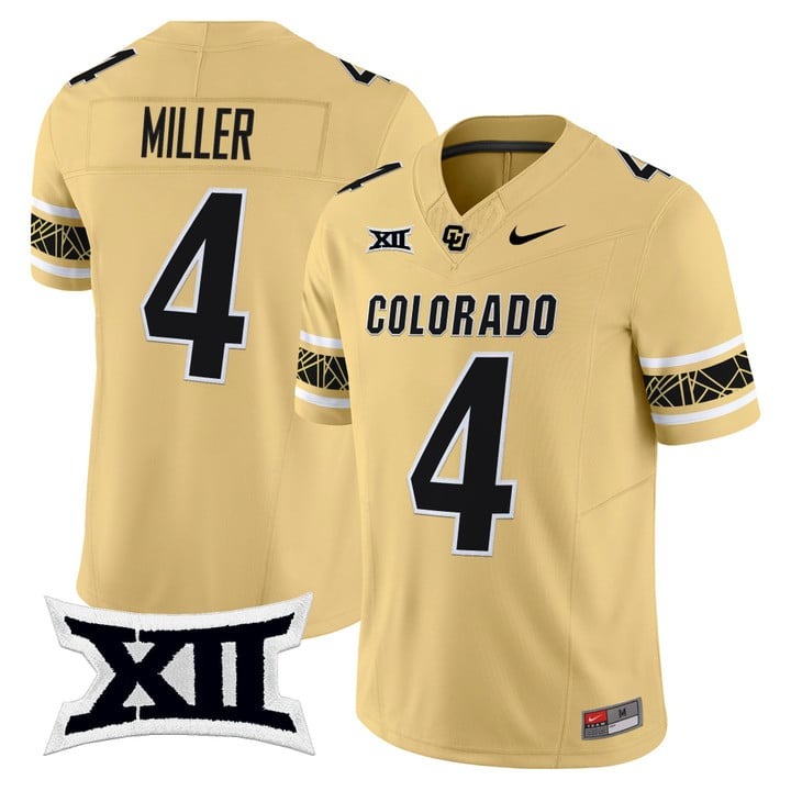 Men's Colorado Buffaloes #4 Omarion Miller Gold 2025 Nike F.U.S.E. Vapor Limited V2 Stitched Football Jersey