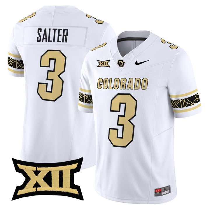 Men's Colorado Buffaloes #3 Kaidon Salter White 2025 Nike F.U.S.E. Vapor Limited V2 Stitched Football Jersey