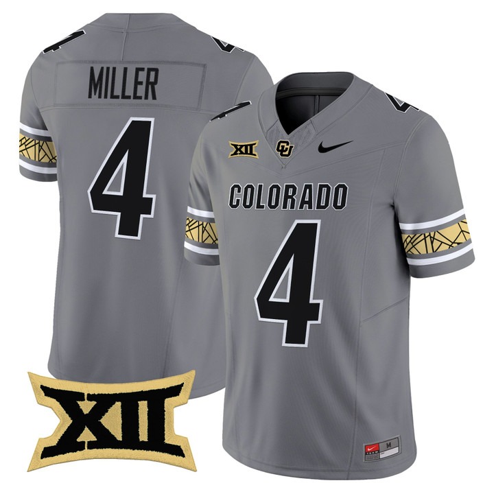 Men's Colorado Buffaloes #4 Omarion Miller Gray 2025 Nike F.U.S.E. Vapor Limited V2 Stitched Football Jersey