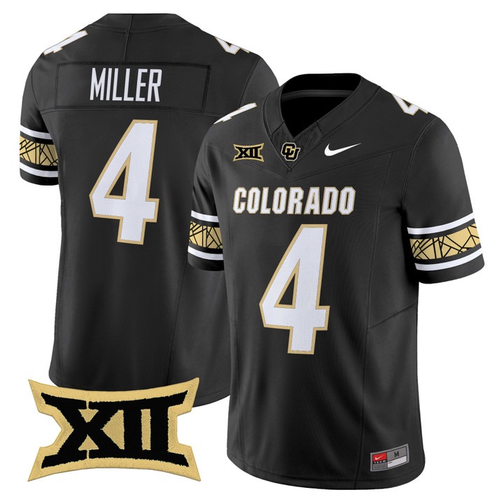 Men's Colorado Buffaloes #4 Omarion Miller Black 2025 Nike F.U.S.E. Vapor Limited V2 Stitched Football Jersey