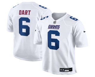 Men's New York Giants #6 Jaxson Dart Nike Tundra White Fashion Stitched Game Jersey