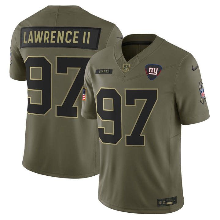 Men's New York Giants #97 Dexter Lawrence II Olive F.U.S.E. 2025 Salute to Service Vapor Limited Stitched Jersey