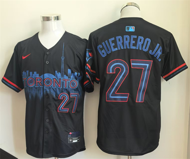 Men's Toronto Blue Jays #27 Vladimir Guerrero Jr. Black 2024 City Connect Limited Stitched Baseball Jersey