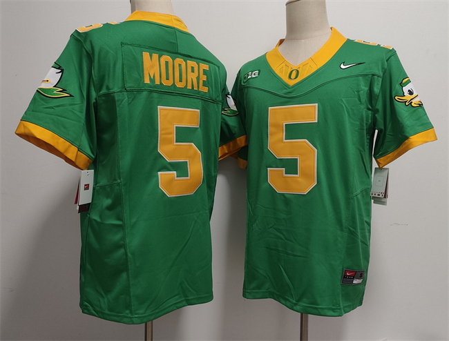 Men's Oregon Ducks #5 Dante Moore Green 2024 F.U.S.E. Stitched Jersey