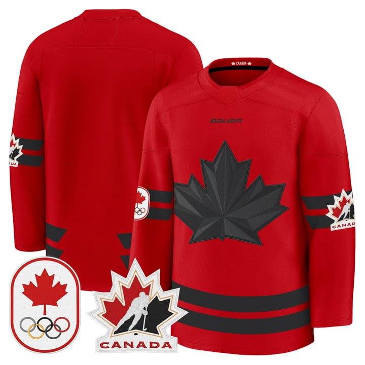 Men's BAUER x 2026 Olympic Canada Blank Red Premium Stitched Hockey Jersey