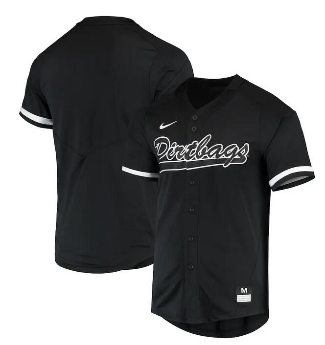 Men's Cal State Long Beach The Beach Black Stitched Baseball Jersey
