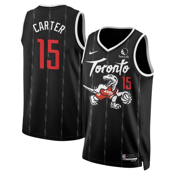 Men's Toronto Raptors #15 Vince Carter 2025-26 City Edition Stitched Jersey Black