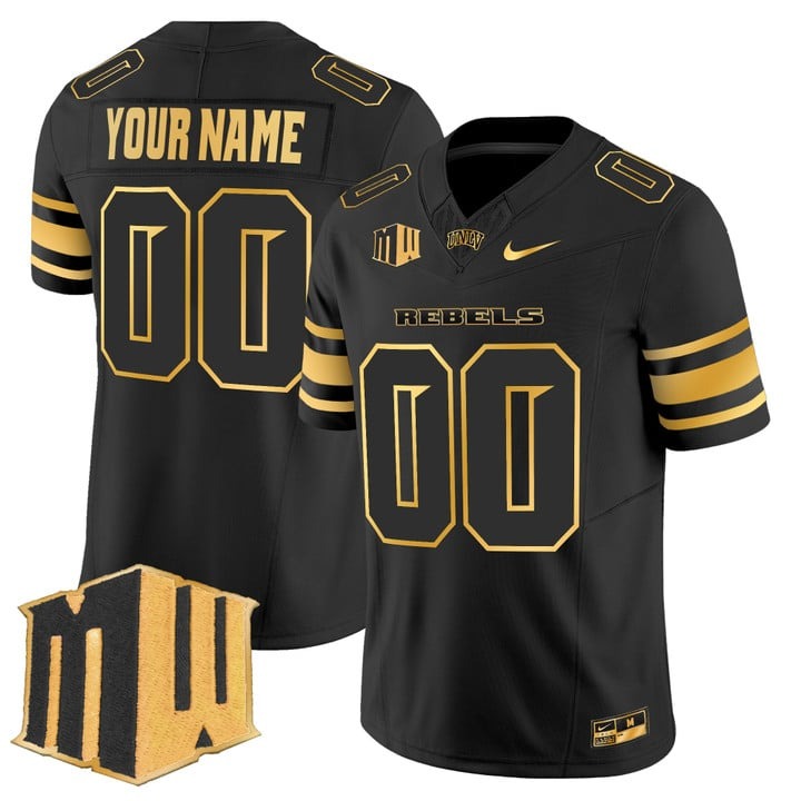 Men's UNLV Rebels Custom Black Gold 2025 F.U.S.E. Vapor Limited Stitched Jersey