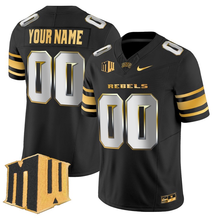 Men's UNLV Rebels Custom Black Gold Limited 2025 F.U.S.E. Vapor Limited Stitched Jersey
