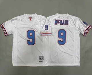 Youth Tennessee Titans Oilers #9 Steve McNair White 1997 Throwback Stitched Jersey