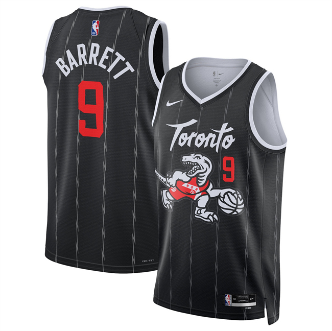 Men's Toronto Raptors #9 RJ Barrett 2025-26 City Edition Stitched Jersey Black