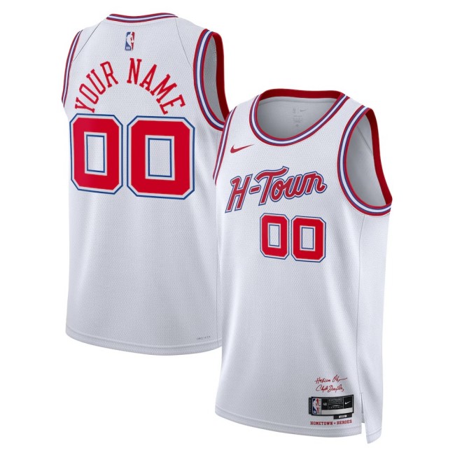 Men's Houston Rockets Custom White 2025-26 City Edition Stitched Basketball Jersey