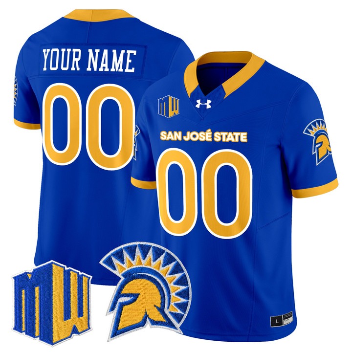 Men's San Jose State Spartans Football Custom Royal 2025 Vapor F.U.S.E. Limited Stitched Jersey