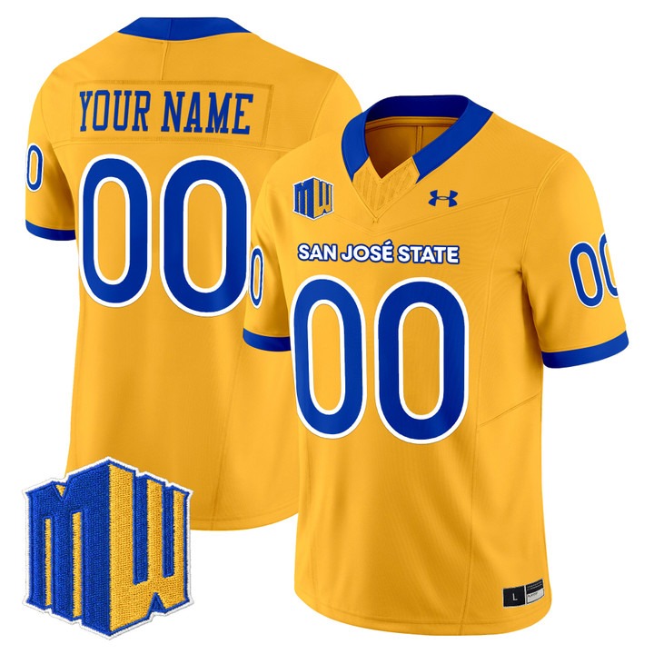 Men's San Jose State Spartans Football Custom Gold 2025 Vapor F.U.S.E. Limited Stitched Jersey