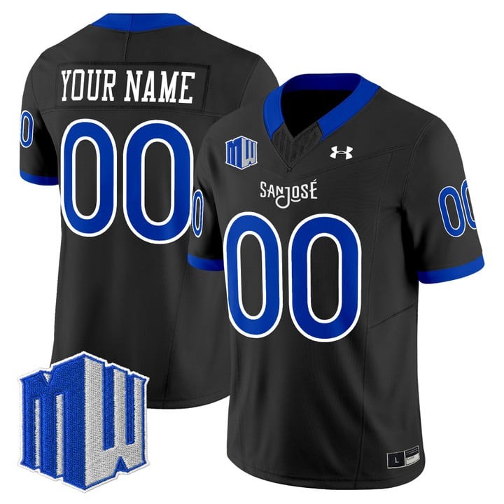 Men's San Jose State Spartans Football Custom Black 2025 Vapor F.U.S.E. Limited Stitched Jersey