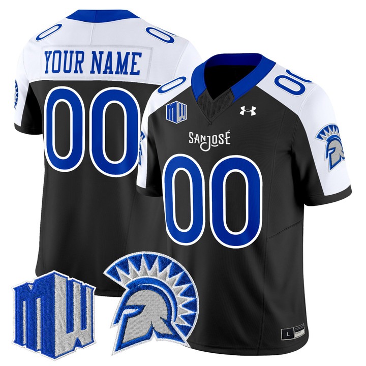 Men's San Jose State Spartans Football Custom Black Alternate 2025 Vapor F.U.S.E. Limited Stitched Jersey
