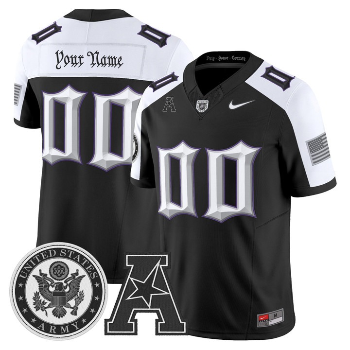 Men's Army Black Knights Custom Honoring 250 Years Of Service And Sacrifice Vapor Limited Stitched Jersey Black Alternate