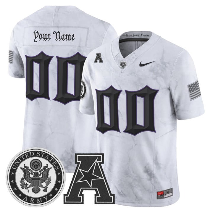 Men's Army Black Knights Custom Honoring 250 Years Of Service And Sacrifice Vapor Limited Stitched Jersey White