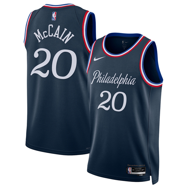 Men's Philadelphia 76ers #20 Jared McCain Navy 2025-26 City Edition Stitched Jersey