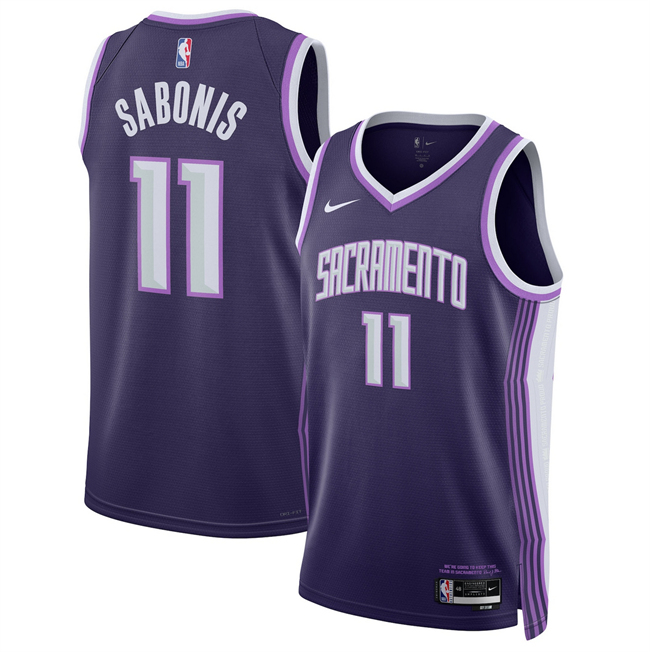 Men's Sacramento Kings #11 Domantas Sabonis Purple 2025-26 City Edition Stitched Basketball Jersey