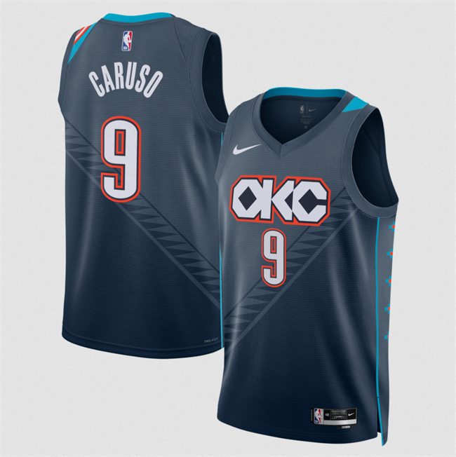Men's Oklahoma City Thunder #9 Alex Caruso Navy 2025-26 City Edition Stitched Basketball Jersey