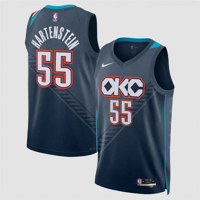 Men's Oklahoma City Thunder #55 Isaiah Hartenstein Navy 2025-26 City Edition Stitched Basketball Jersey