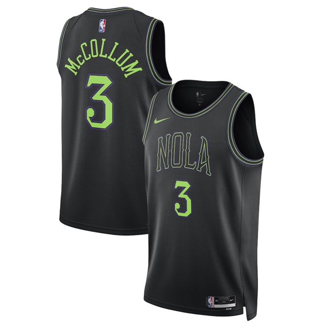 Men's New Orleans Pelicans #3 Jordan Poole Black 2025-26 City Ediiton Stitched Basketball Jersey