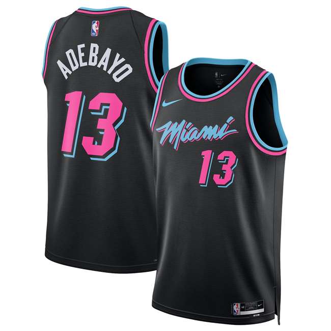 Men's Miami Heat #13 Bam Adebayo Black 2025-26 City Edition Stitched Basketball Jersey