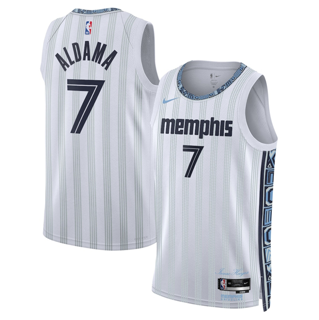 Men's Memphis Grizzlies #7 Santi Aldama White 2025-26 City Edition Stitched Basketball Jersey