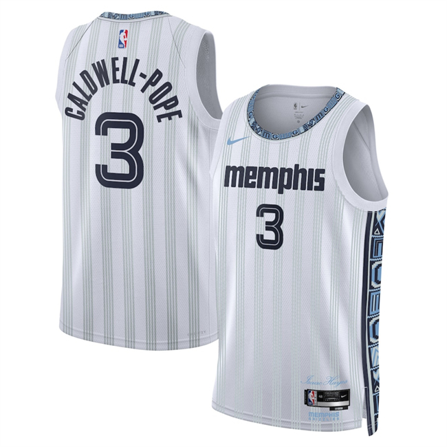 Men's Memphis Grizzlies #3 Kentavious Caldwell-Pope White 2025-26 City Edition Stitched Basketball Jersey